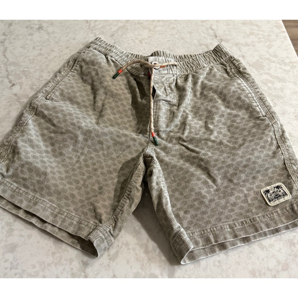 Howler Brothers Tan Corduroy Leopard Print Shorts Mens Size 30 Drawstring